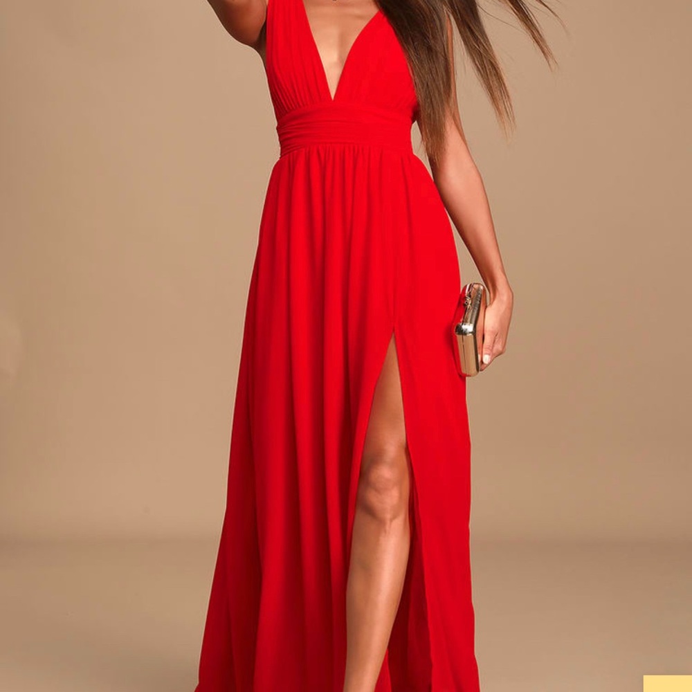 Lulu’s Heavenly Hues Maxi Red Dress